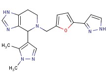 4-(1,5-dimethyl-1H-pyrazol-4-yl)-5-{[5-(1H-pyrazol-3-yl)-2-furyl]methyl}-4,5,6,7-tetrahydro-1H-imidazo[4,5-c]pyridine