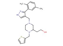2-[4-{[3-(2,5-dimethylphenyl)-1H-pyrazol-4-yl]methyl}-1-(2-thienylmethyl)-2-piperazinyl]ethanol
