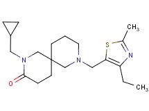 2-(cyclopropylmethyl)-8-[(4-ethyl-2-methyl-1,3-thiazol-5-yl)methyl]-2,8-diazaspiro[5.5]undecan-3-one