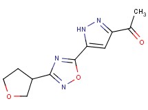 1-{5-[3-(tetrahydrofuran-3-yl)-1,2,4-oxadiazol-5-yl]-1H-pyrazol-3-yl}ethanone