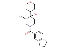 (3R*,4R*)-1-(2,3-dihydro-1H-inden-5-ylcarbonyl)-3-methyl-4-(tetrahydro-2H-pyran-4-yl)-4-piperidinol