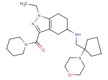 1-ethyl-N-{[1-(4-morpholinyl)cyclopentyl]methyl}-3-(1-piperidinylcarbonyl)-4,5,6,7-tetrahydro-1H-indazol-5-amine