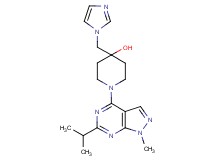 4-(1H-imidazol-1-ylmethyl)-1-(6-isopropyl-1-methyl-1H-pyrazolo[3,4-d]pyrimidin-4-yl)-4-piperidinol