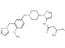 N-(1-{1-[4-methoxy-3-(1H-pyrazol-1-ylmethyl)benzyl]-4-piperidinyl}-1H-pyrazol-5-yl)-3-methylbutanamide
