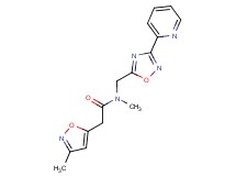 N-methyl-2-(3-methyl-5-isoxazolyl)-N-{[3-(2-pyridinyl)-1,2,4-oxadiazol-5-yl]methyl}acetamide