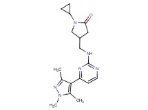 1-cyclopropyl-4-({[4-(1,3,5-trimethyl-1H-pyrazol-4-yl)pyrimidin-2-yl]amino}methyl)pyrrolidin-2-one