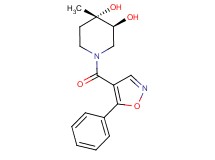 (3S*,4S*)-4-methyl-1-[(5-phenylisoxazol-4-yl)carbonyl]piperidine-3,4-diol