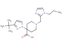4-(3-tert-butyl-1H-pyrazol-1-yl)-1-[(1-propyl-1H-imidazol-2-yl)methyl]piperidine-4-carboxylic acid