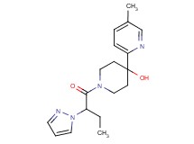 4-(5-methylpyridin-2-yl)-1-[2-(1H-pyrazol-1-yl)butanoyl]piperidin-4-ol
