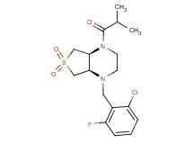 (4aS*,7aR*)-1-(2-chloro-6-fluorobenzyl)-4-isobutyryloctahydrothieno[3,4-b]pyrazine 6,6-dioxide
