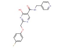 2-[(4-fluorophenoxy)methyl]-4-hydroxy-N-(pyridin-4-ylmethyl)pyrimidine-5-carboxamide