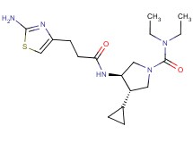 (3R*,4S*)-3-{[3-(2-amino-1,3-thiazol-4-yl)propanoyl]amino}-4-cyclopropyl-N,N-diethylpyrrolidine-1-carboxamide