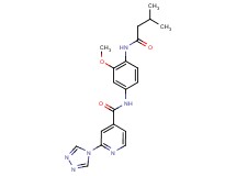 N-{3-methoxy-4-[(3-methylbutanoyl)amino]phenyl}-2-(4H-1,2,4-triazol-4-yl)isonicotinamide
