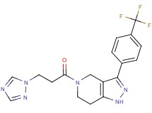 5-[3-(1H-1,2,4-triazol-1-yl)propanoyl]-3-[4-(trifluoromethyl)phenyl]-4,5,6,7-tetrahydro-1H-pyrazolo[4,3-c]pyridine