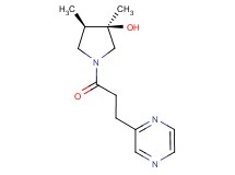 (3R*,4R*)-3,4-dimethyl-1-[3-(2-pyrazinyl)propanoyl]-3-pyrrolidinol