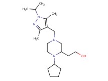 2-{1-cyclopentyl-4-[(1-isopropyl-3,5-dimethyl-1H-pyrazol-4-yl)methyl]-2-piperazinyl}ethanol