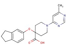 4-(2,3-dihydro-1H-inden-5-yloxy)-1-(6-methylpyrimidin-4-yl)piperidine-4-carboxylic acid