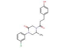 1-(3-chlorophenyl)-4-[3-(4-hydroxyphenyl)propanoyl]-5-methyl-2-piperazinone