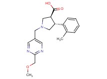 (3S*,4R*)-1-{[2-(methoxymethyl)pyrimidin-5-yl]methyl}-4-(2-methylphenyl)pyrrolidine-3-carboxylic acid