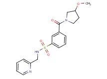 3-[(3-methoxypyrrolidin-1-yl)carbonyl]-N-(pyridin-2-ylmethyl)benzenesulfonamide