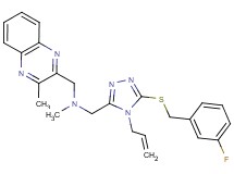 ({4-allyl-5-[(3-fluorobenzyl)thio]-4H-1,2,4-triazol-3-yl}methyl)methyl[(3-methyl-2-quinoxalinyl)methyl]amine