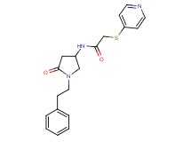 N-[5-oxo-1-(2-phenylethyl)-3-pyrrolidinyl]-2-(4-pyridinylthio)acetamide
