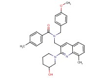 N-{[2-(3-hydroxy-1-piperidinyl)-8-methyl-3-quinolinyl]methyl}-N-(4-methoxybenzyl)-4-methylbenzamide