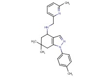 6,6-dimethyl-1-(4-methylphenyl)-N-[(6-methyl-2-pyridinyl)methyl]-4,5,6,7-tetrahydro-1H-indazol-4-amine