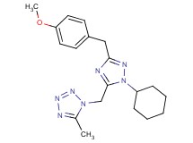 1-{[1-cyclohexyl-3-(4-methoxybenzyl)-1H-1,2,4-triazol-5-yl]methyl}-5-methyl-1H-tetrazole