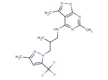 3,6-dimethyl-N-{2-methyl-3-[3-methyl-5-(trifluoromethyl)-1H-pyrazol-1-yl]propyl}isoxazolo[5,4-d]pyrimidin-4-amine