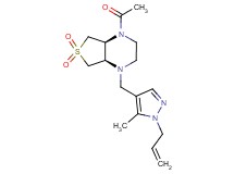 (4aR*,7aS*)-1-acetyl-4-[(1-allyl-5-methyl-1H-pyrazol-4-yl)methyl]octahydrothieno[3,4-b]pyrazine 6,6-dioxide