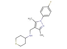 N-{[1-(4-fluorophenyl)-3,5-dimethyl-1H-pyrazol-4-yl]methyl}tetrahydro-2H-thiopyran-4-amine