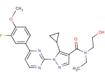 5-cyclopropyl-N-ethyl-1-[4-(3-fluoro-4-methoxyphenyl)-2-pyrimidinyl]-N-(2-hydroxyethyl)-1H-pyrazole-4-carboxamide