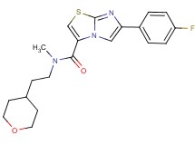 6-(4-fluorophenyl)-N-methyl-N-[2-(tetrahydro-2H-pyran-4-yl)ethyl]imidazo[2,1-b][1,3]thiazole-3-carboxamide