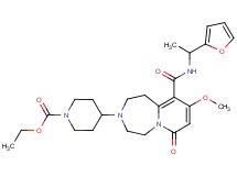 ethyl 4-[10-({[1-(2-furyl)ethyl]amino}carbonyl)-9-methoxy-7-oxo-1,4,5,7-tetrahydropyrido[1,2-d][1,4]diazepin-3(2H)-yl]-1-piperidinecarboxylate