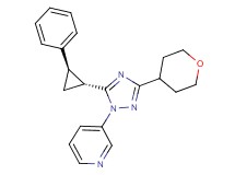 3-[5-[(1R*,2R*)-2-phenylcyclopropyl]-3-(tetrahydro-2H-pyran-4-yl)-1H-1,2,4-triazol-1-yl]pyridine