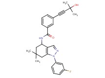 N-[1-(3-fluorophenyl)-6,6-dimethyl-4,5,6,7-tetrahydro-1H-indazol-4-yl]-3-(3-hydroxy-3-methyl-1-butyn-1-yl)benzamide