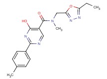 N-[(5-ethyl-1,3,4-oxadiazol-2-yl)methyl]-4-hydroxy-N-methyl-2-(4-methylphenyl)pyrimidine-5-carboxamide