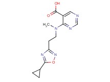 4-[[2-(5-cyclopropyl-1,2,4-oxadiazol-3-yl)ethyl](methyl)amino]pyrimidine-5-carboxylic acid