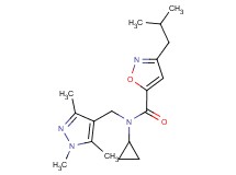 N-cyclopropyl-3-isobutyl-N-[(1,3,5-trimethyl-1H-pyrazol-4-yl)methyl]isoxazole-5-carboxamide