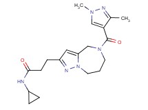 N-cyclopropyl-3-{5-[(1,3-dimethyl-1H-pyrazol-4-yl)carbonyl]-5,6,7,8-tetrahydro-4H-pyrazolo[1,5-a][1,4]diazepin-2-yl}propanamide