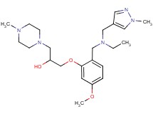 1-[2-({ethyl[(1-methyl-1H-pyrazol-4-yl)methyl]amino}methyl)-5-methoxyphenoxy]-3-(4-methyl-1-piperazinyl)-2-propanol
