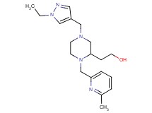 2-{4-[(1-ethyl-1H-pyrazol-4-yl)methyl]-1-[(6-methyl-2-pyridinyl)methyl]-2-piperazinyl}ethanol