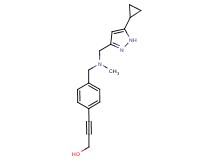 3-(4-{[[(5-cyclopropyl-1H-pyrazol-3-yl)methyl](methyl)amino]methyl}phenyl)prop-2-yn-1-ol