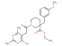 ethyl 1-[(4-hydroxy-2,6-dimethyl-5-pyrimidinyl)acetyl]-3-(3-methoxybenzyl)-3-piperidinecarboxylate