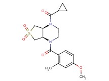(4aR*,7aS*)-1-(cyclopropylcarbonyl)-4-(4-methoxy-2-methylbenzoyl)octahydrothieno[3,4-b]pyrazine 6,6-dioxide