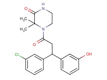 4-[3-(3-chlorophenyl)-3-(3-hydroxyphenyl)propanoyl]-3,3-dimethyl-2-piperazinone