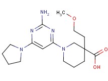 1-[2-amino-6-(1-pyrrolidinyl)-4-pyrimidinyl]-3-(2-methoxyethyl)-3-piperidinecarboxylic acid