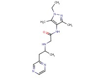 N-(1-ethyl-3,5-dimethyl-1H-pyrazol-4-yl)-2-[(1-methyl-2-pyrazin-2-ylethyl)amino]acetamide
