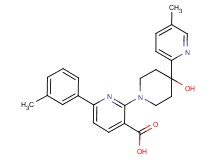 2-[4-hydroxy-4-(5-methylpyridin-2-yl)piperidin-1-yl]-6-(3-methylphenyl)nicotinic acid